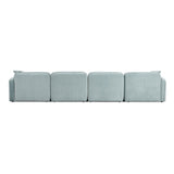 TOV Travie Sea Blue Performance Corduroy Velvet 6-Piece Modular U-Sectional