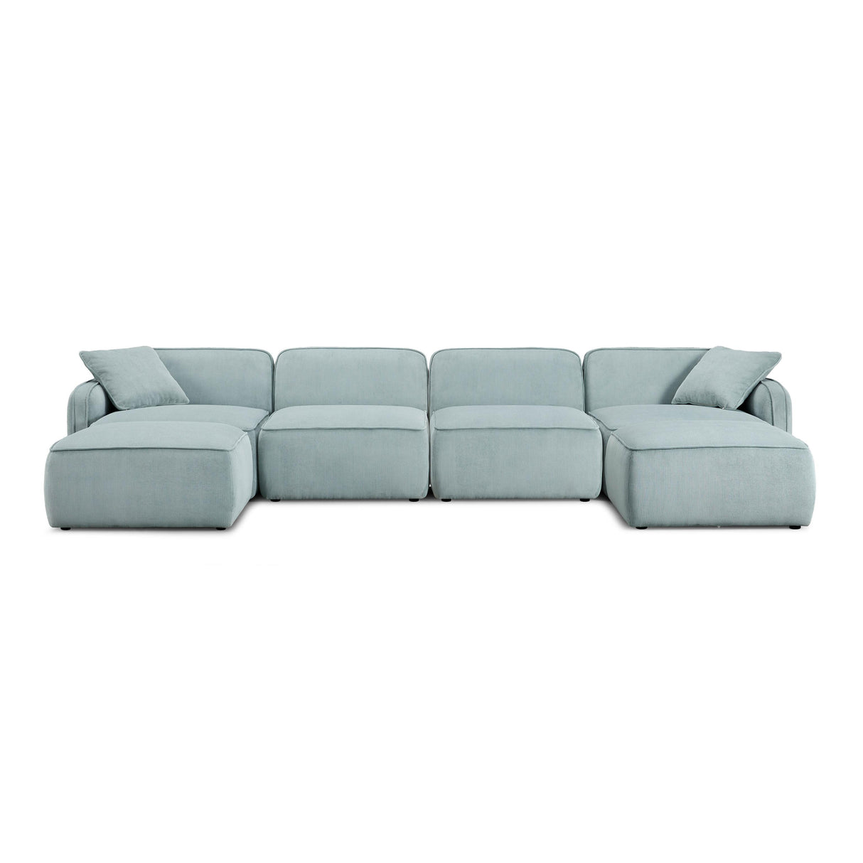 TOV Travie Sea Blue Performance Corduroy Velvet 6-Piece Modular U-Sectional