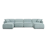 TOV Travie Sea Blue Performance Corduroy Velvet 6-Piece Modular U-Sectional