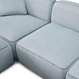 TOV Travie Sea Blue Performance Corduroy Velvet 6-Piece Modular U-Sectional