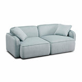 TOV Travie Sea Blue Performance Corduroy Velvet Modular Loveseat