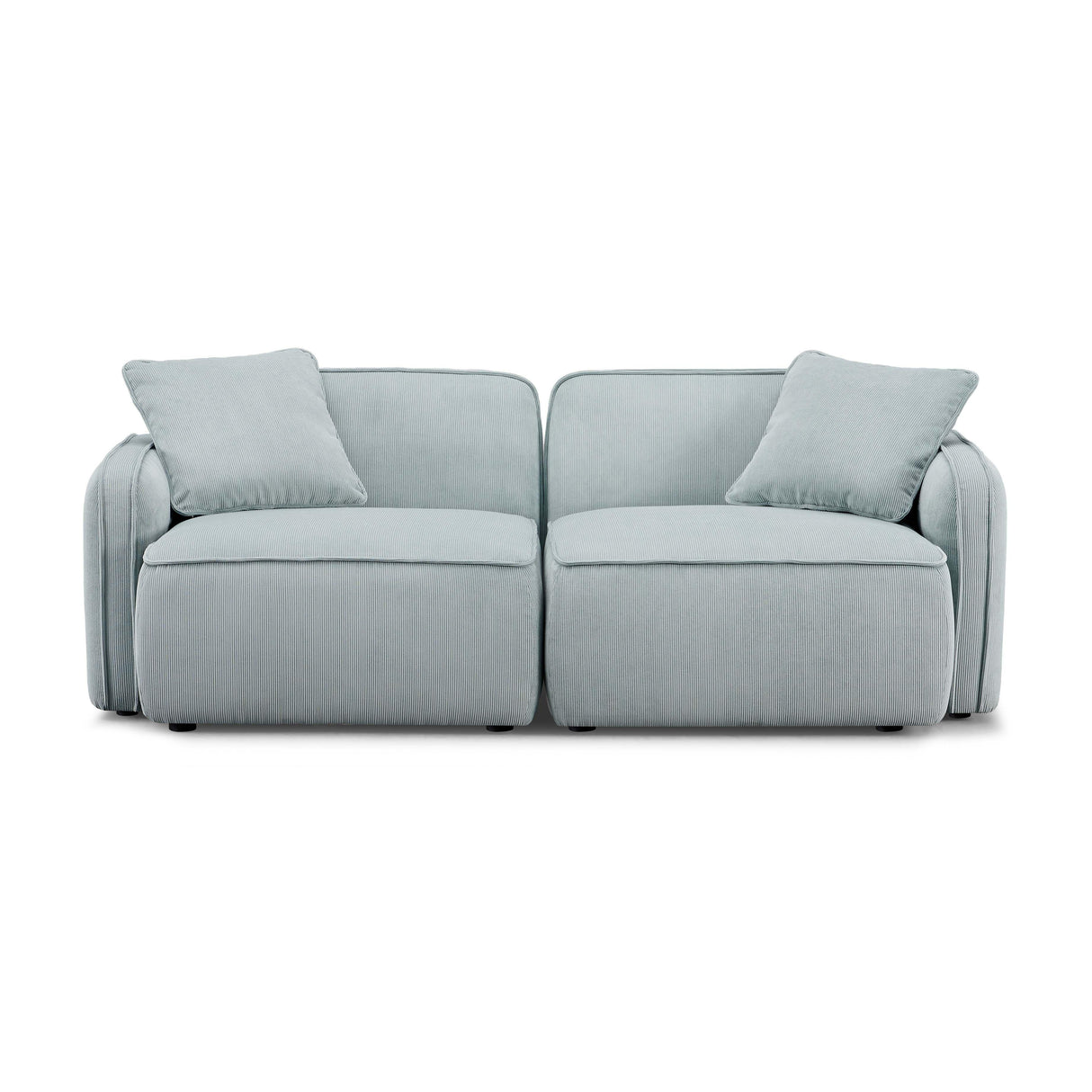 TOV Travie Sea Blue Performance Corduroy Velvet Modular Loveseat