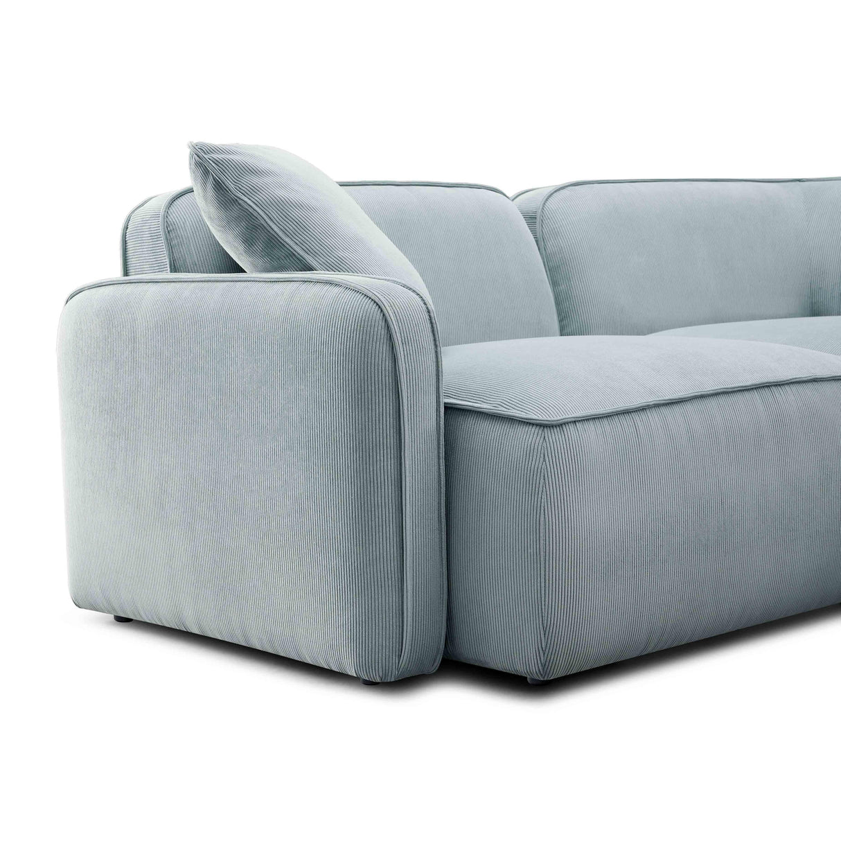 TOV Travie Sea Blue Performance Corduroy Velvet Modular Loveseat