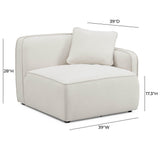 TOV Travie Sand Upcycled Linen RAF Corner Chair