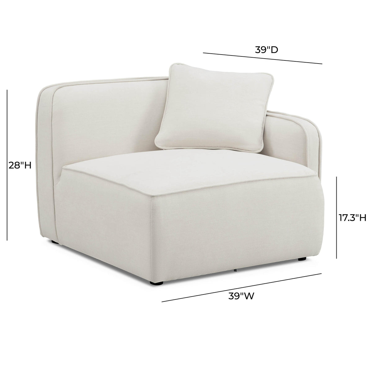 TOV Travie Sand Upcycled Linen RAF Corner Chair