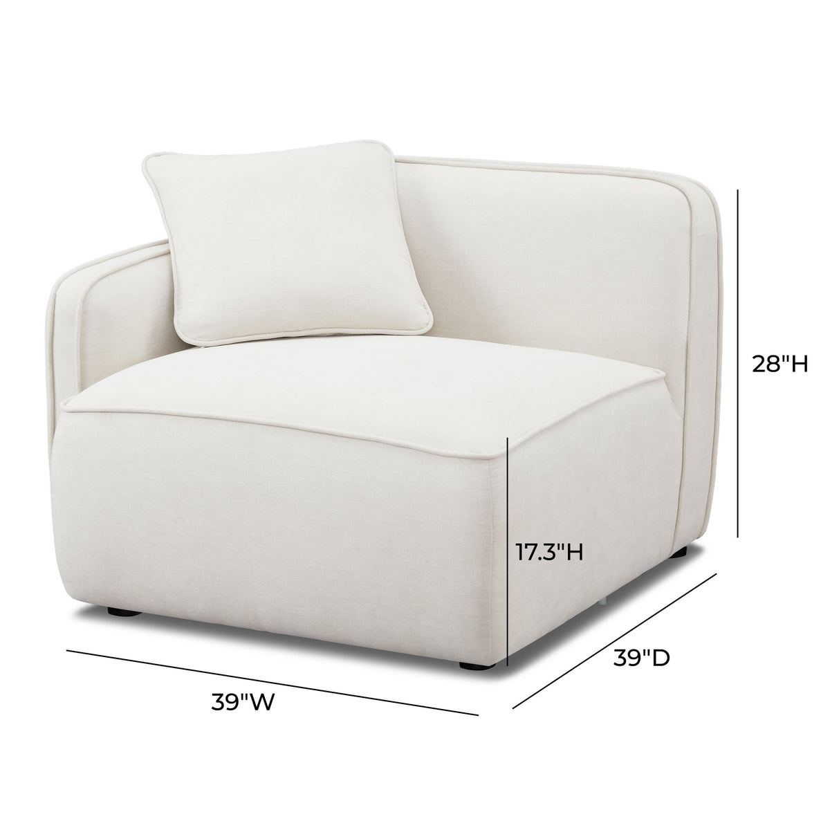 TOV Travie Sand Upcycled Linen LAF Corner Chair