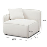 TOV Travie Sand Upcycled Linen LAF Corner Chair