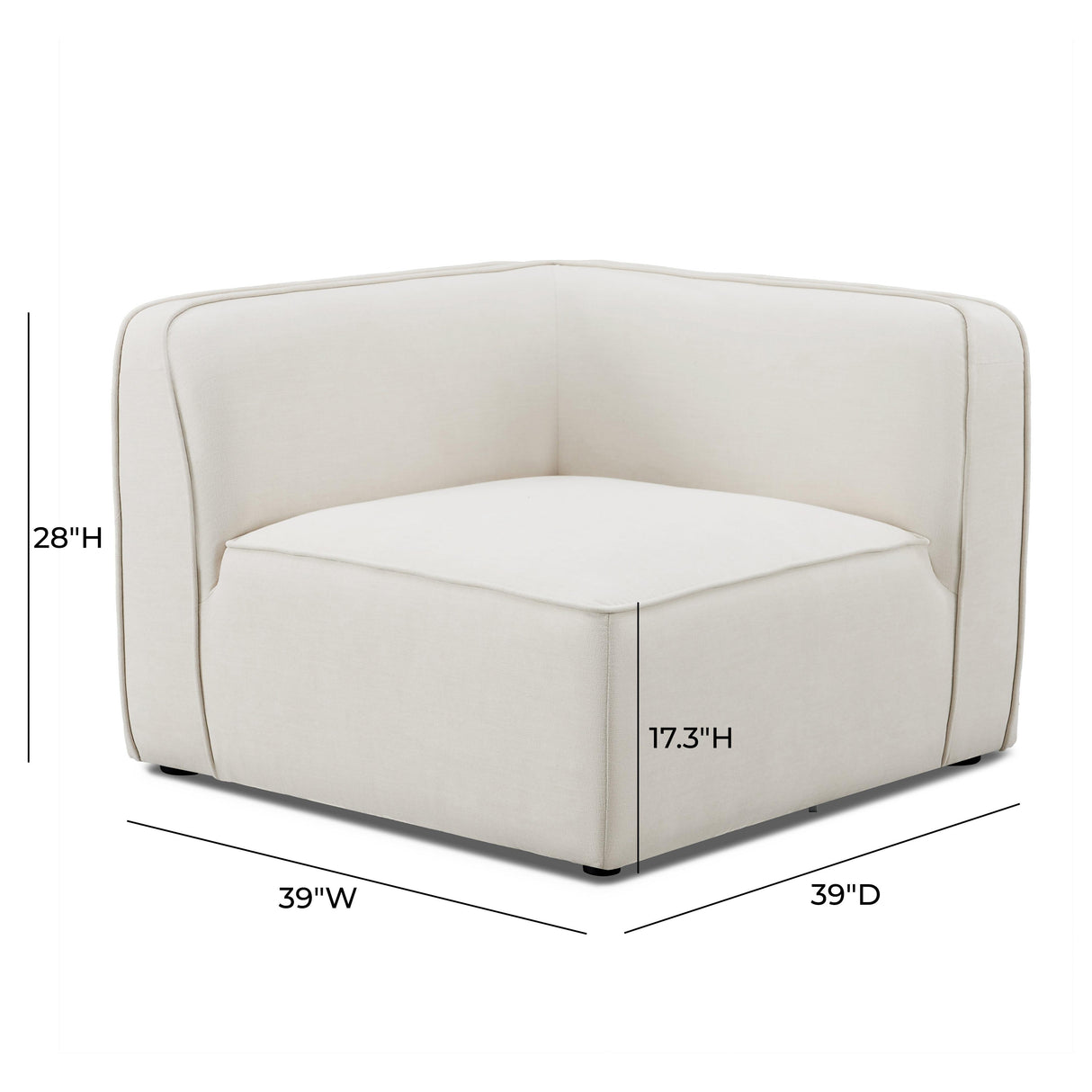 TOV Travie Sand Upcycled Linen Corner Chair