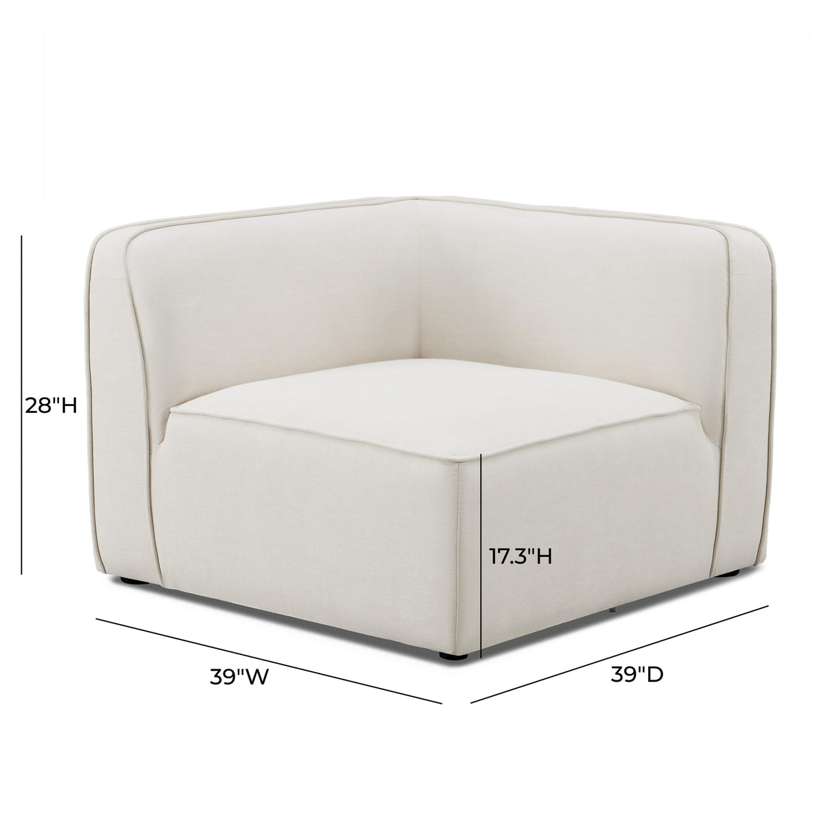 TOV Travie Sand Upcycled Linen Corner Chair