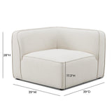 TOV Travie Sand Upcycled Linen Corner Chair