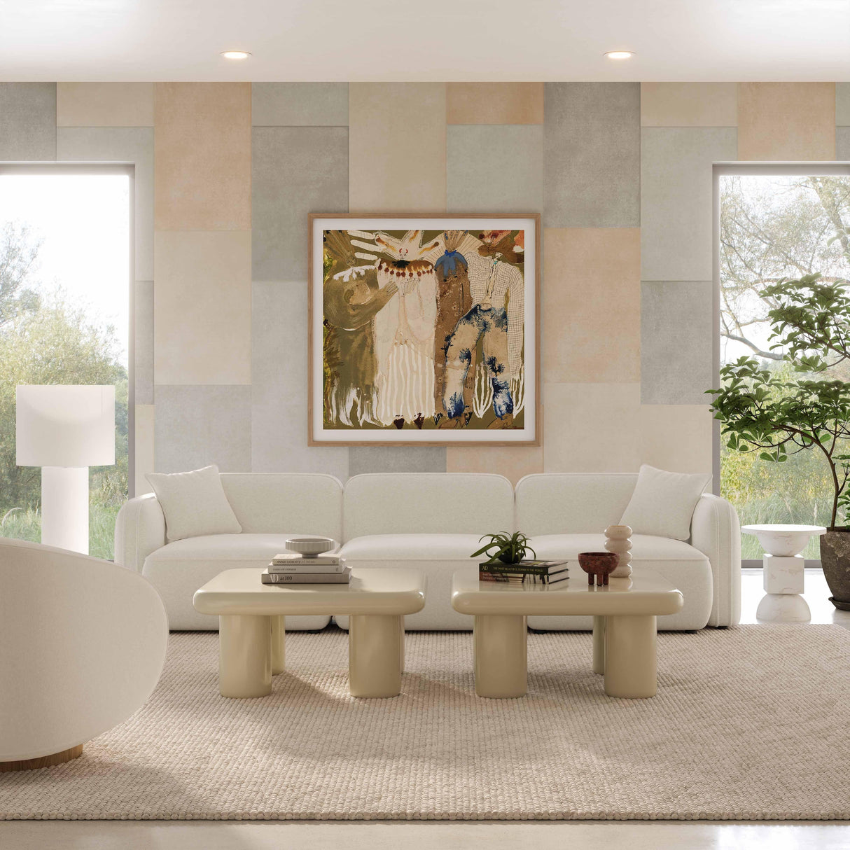 TOV Travie Sand Upcycled Linen Modular Sofa