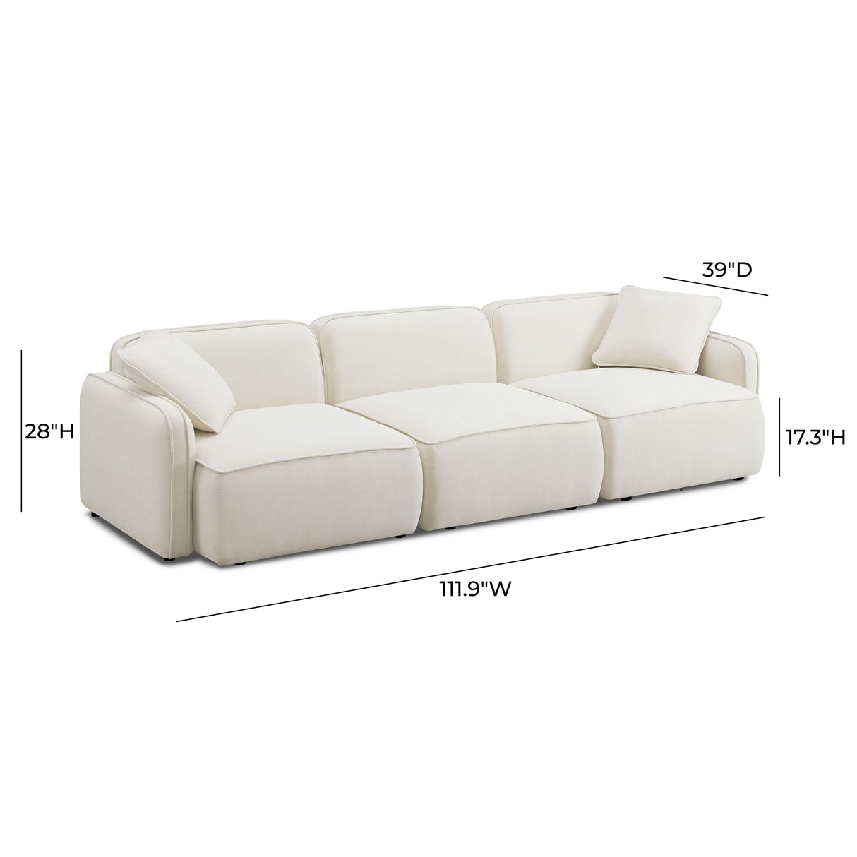 TOV Travie Sand Upcycled Linen Modular Sofa