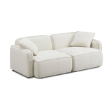 TOV Travie Sand Upcycled Linen Modular Loveseat