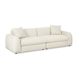 TOV Kourtney Cream Faux Mohair 100 inch Sofa