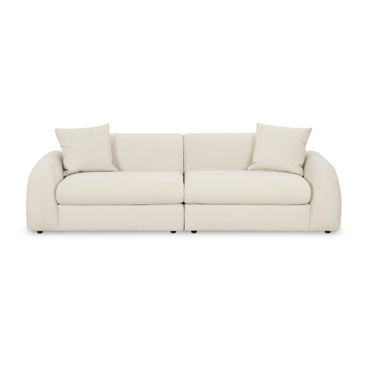 TOV Kourtney Cream Faux Mohair 100 inch Sofa