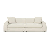 TOV Kourtney Cream Faux Mohair 100 inch Sofa
