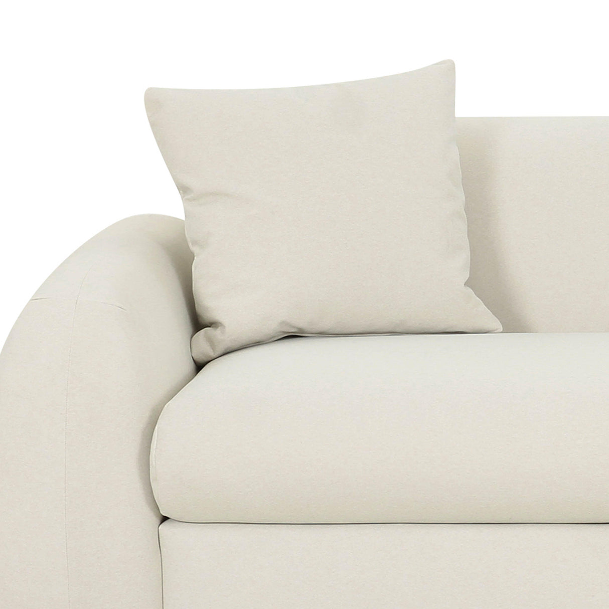 TOV Kourtney Cream Faux Mohair 100 inch Sofa