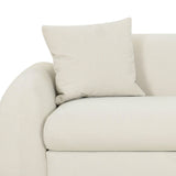 TOV Kourtney Cream Faux Mohair 100 inch Sofa