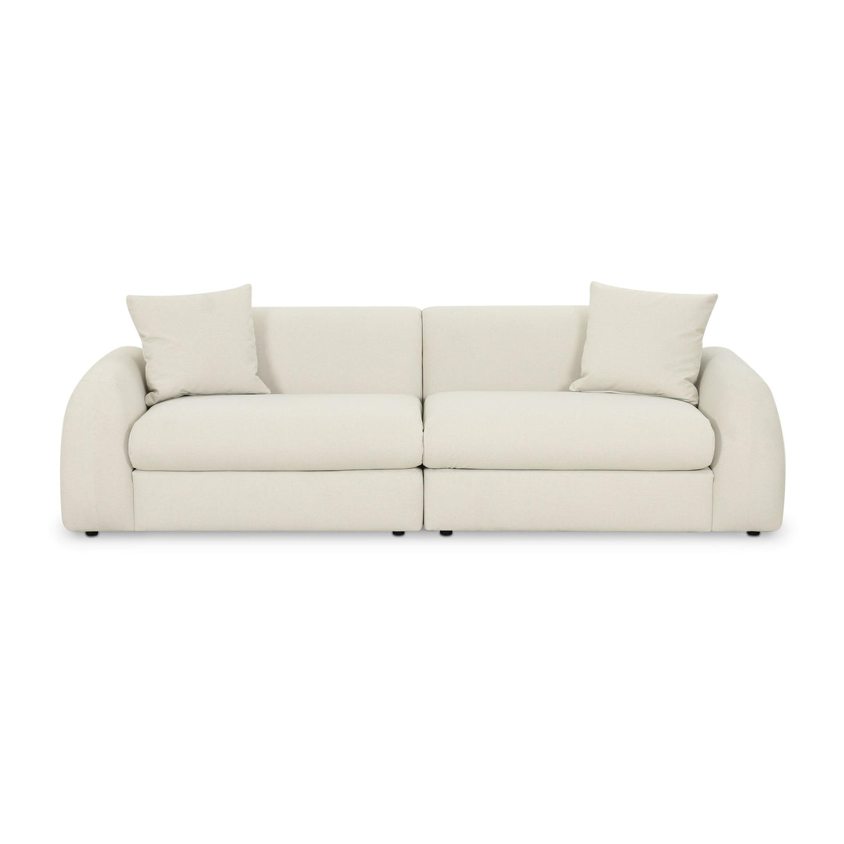 TOV Kourtney Cream Faux Mohair 100 inch Sofa