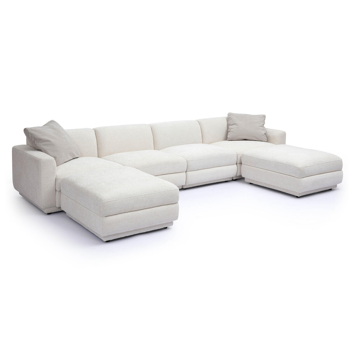 TOV Perry Cream Chenille Modular U-Sectional
