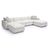 TOV Perry Cream Performance Chenille Modular U-Sectional