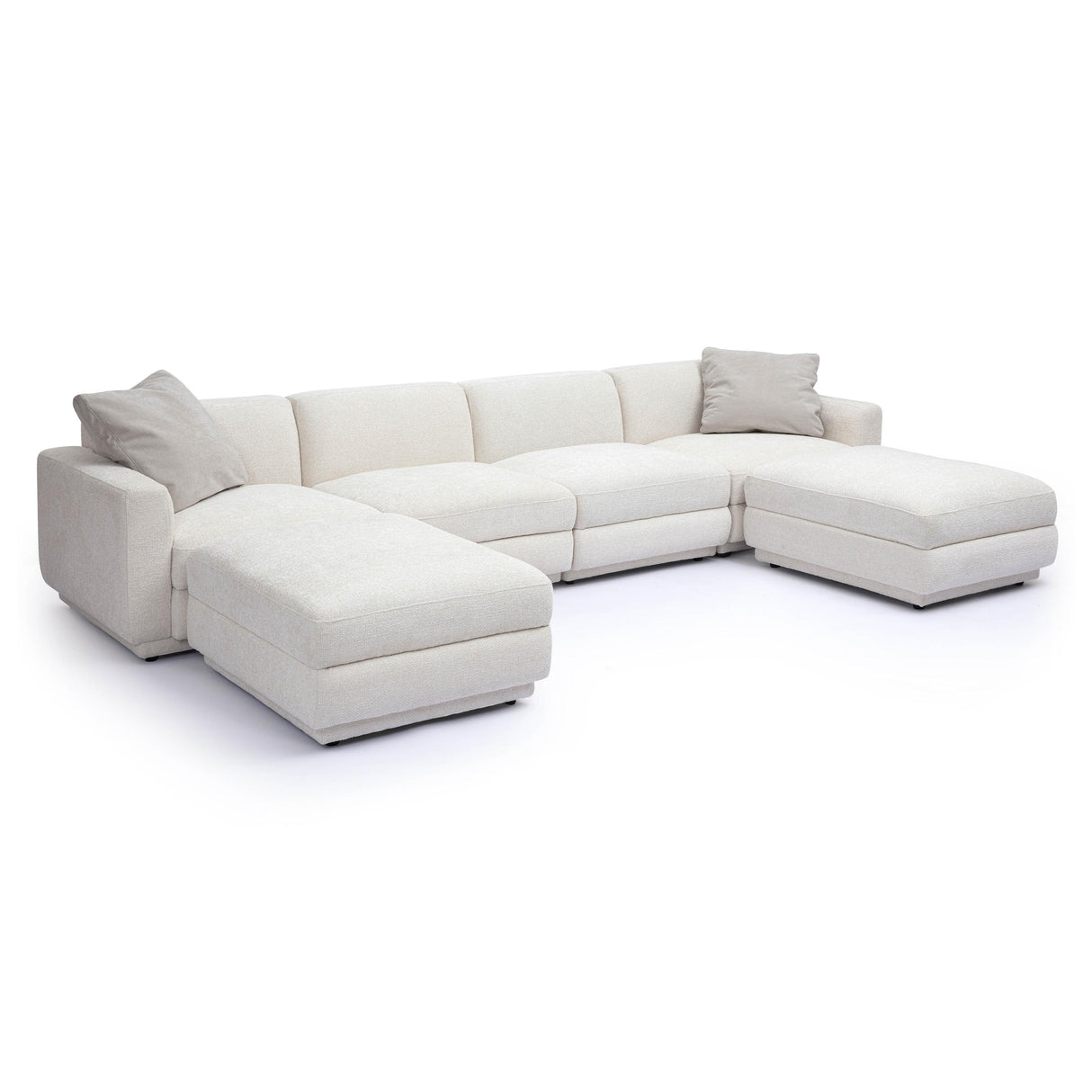 TOV Perry Cream Performance Chenille Modular U-Sectional