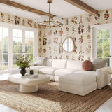 TOV Perry Cream Performance Chenille Modular U-Sectional