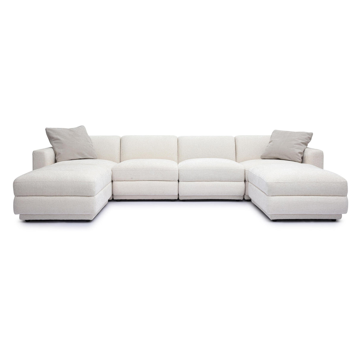 TOV Perry Cream Performance Chenille Modular U-Sectional
