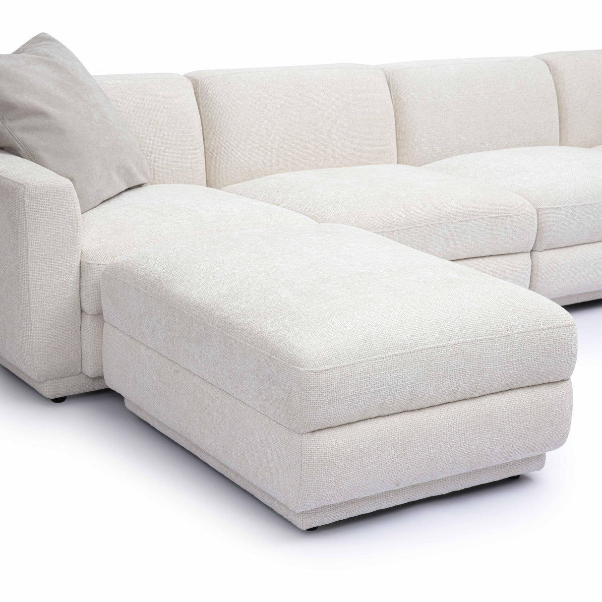 TOV Perry Cream Performance Chenille Modular U-Sectional