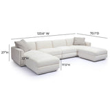 TOV Perry Cream Performance Chenille Modular U-Sectional