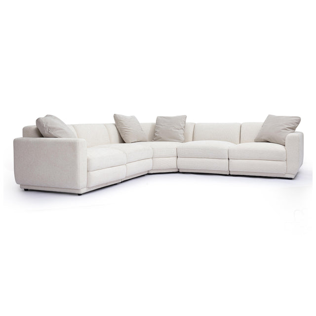 TOV Perry Cream Chenille Modular L-Sectional