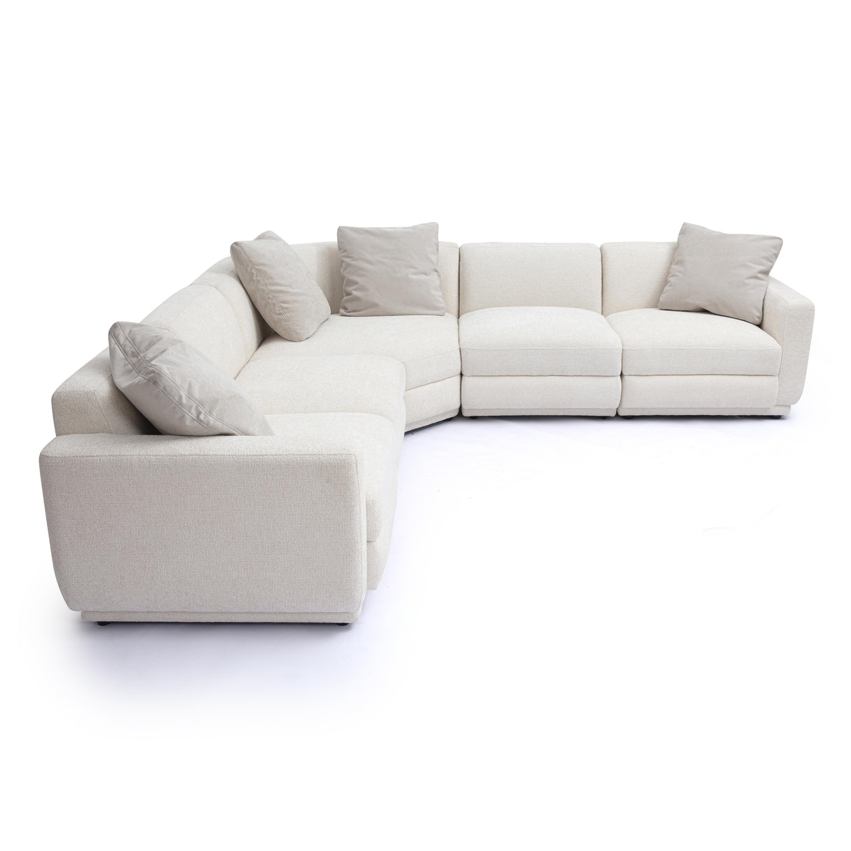 TOV Perry Cream Chenille Modular L-Sectional