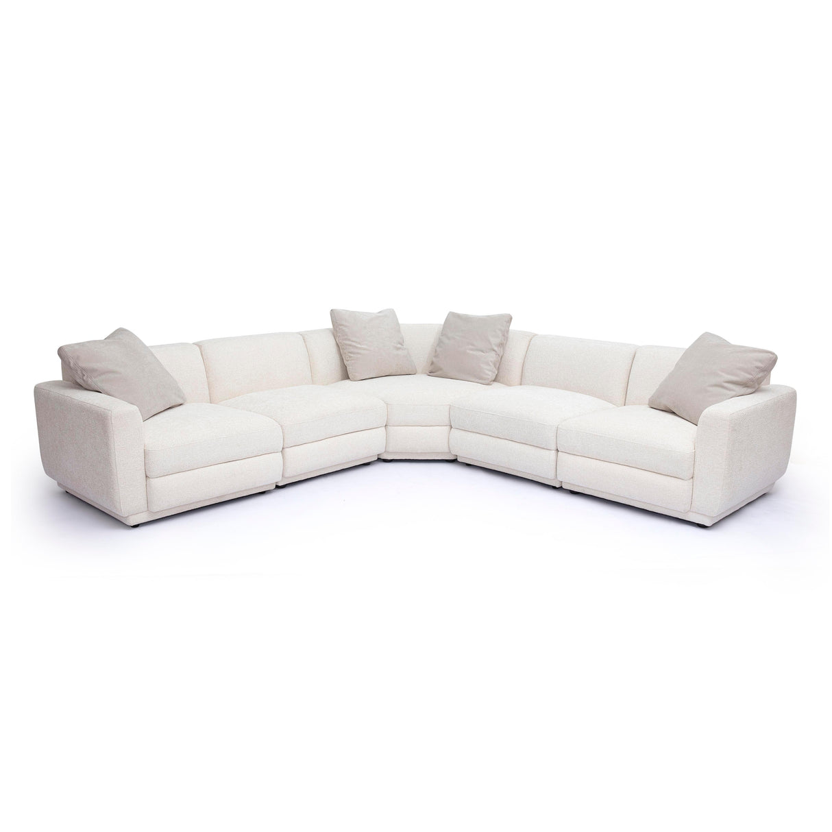 TOV Perry Cream Chenille Modular L-Sectional