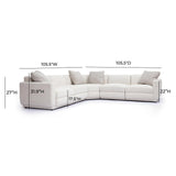 TOV Perry Cream Chenille Modular L-Sectional