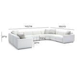 TOV Perry Cream Performance Chenille Modular Large U-Sectional