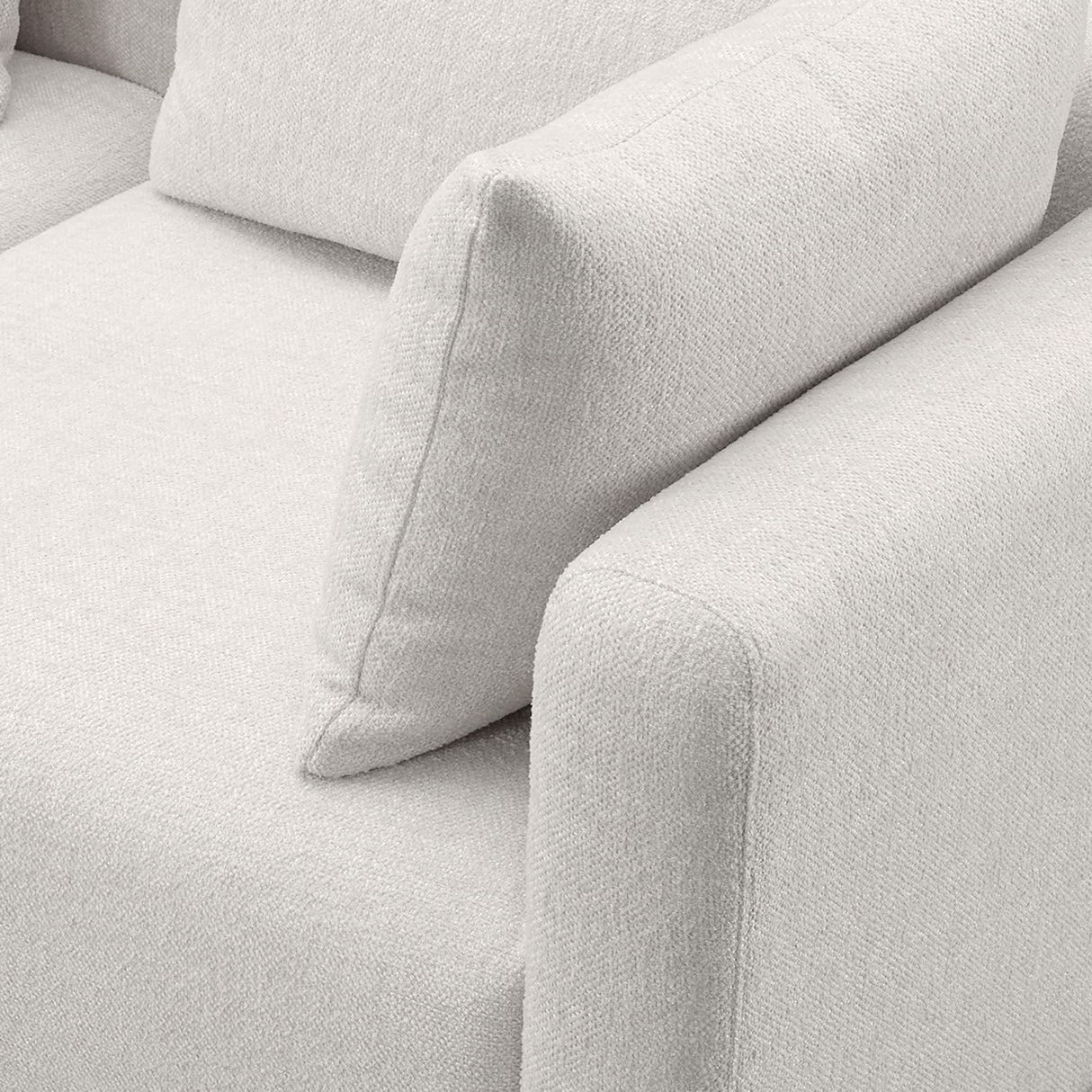 TOV Hangover Cream Heavy Textured Fabric 5-Piece Modular L-Sectional