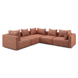 TOV Hangover Sedona Red Textured Fabric 5-Piece Modular L-Sectional