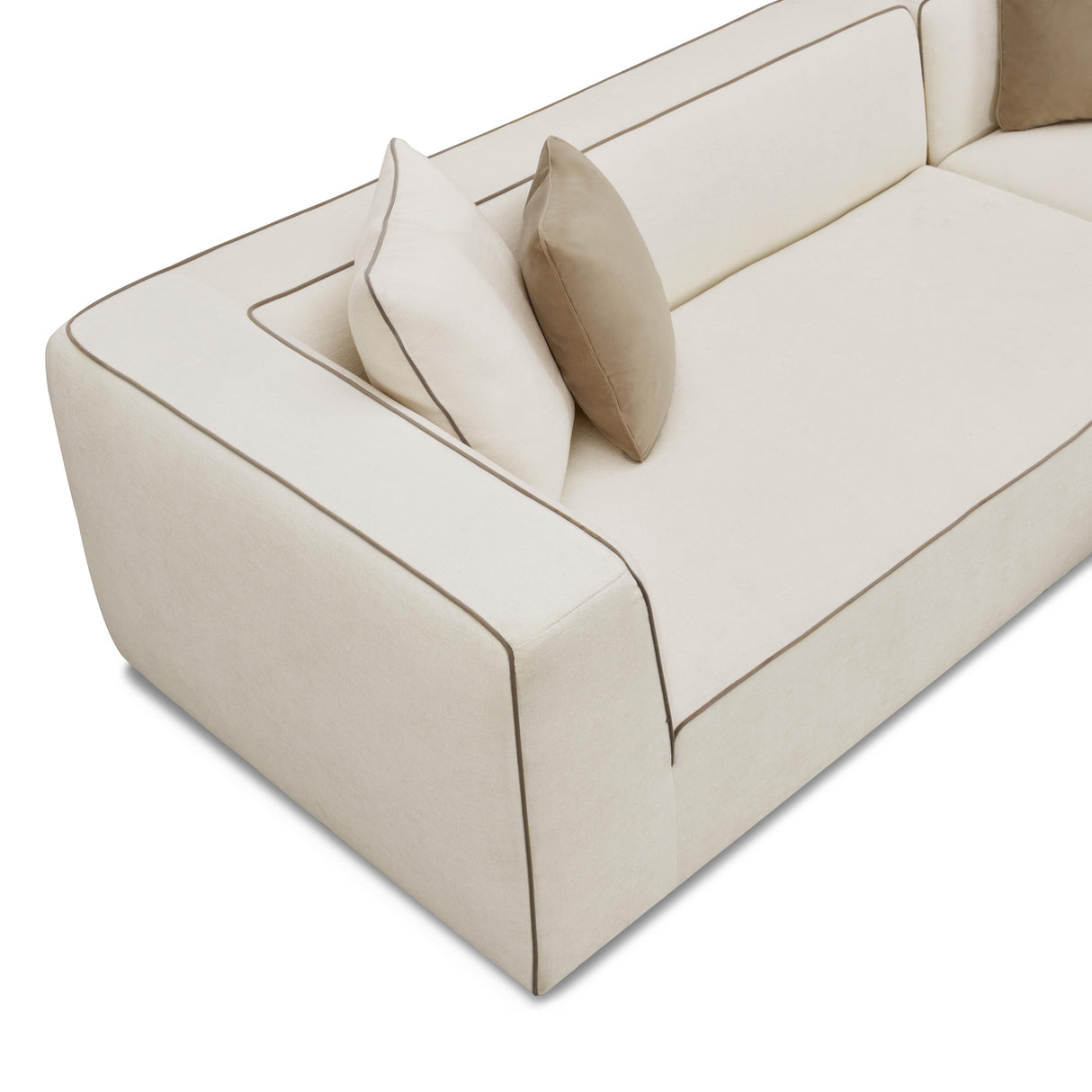 TOV Tristine Cream Linen LAF Sectional