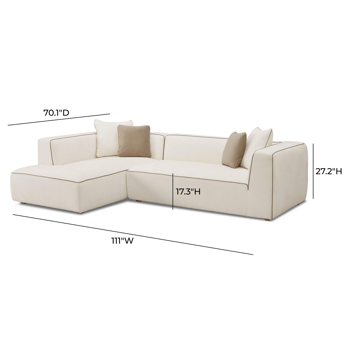 TOV Tristine Cream Linen LAF Sectional