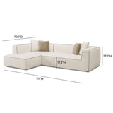 TOV Tristine Cream Linen LAF Sectional