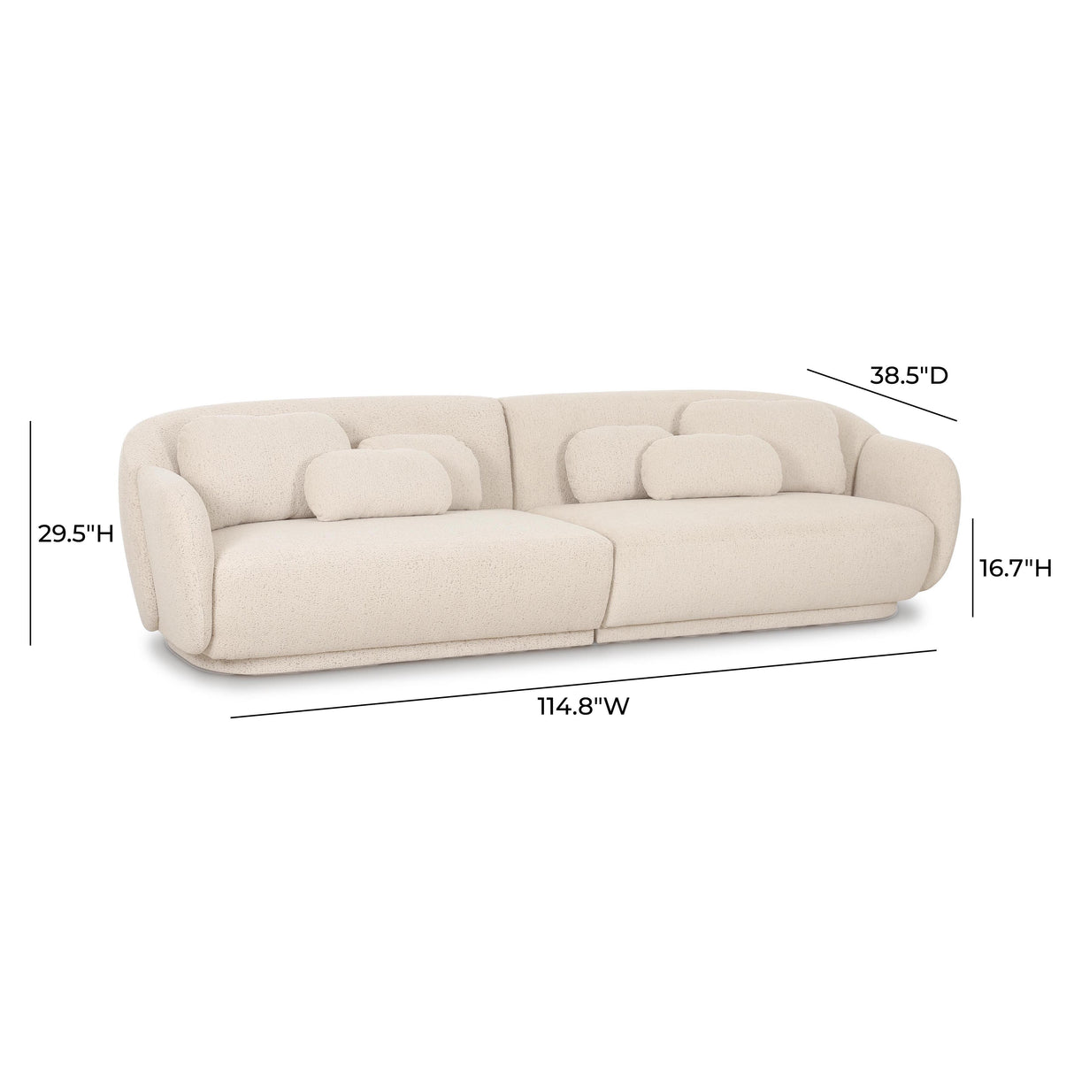 TOV Misty Cream Boucle Modular 4-Seater Sofa