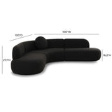 TOV Broohah Black Boucle Sectional