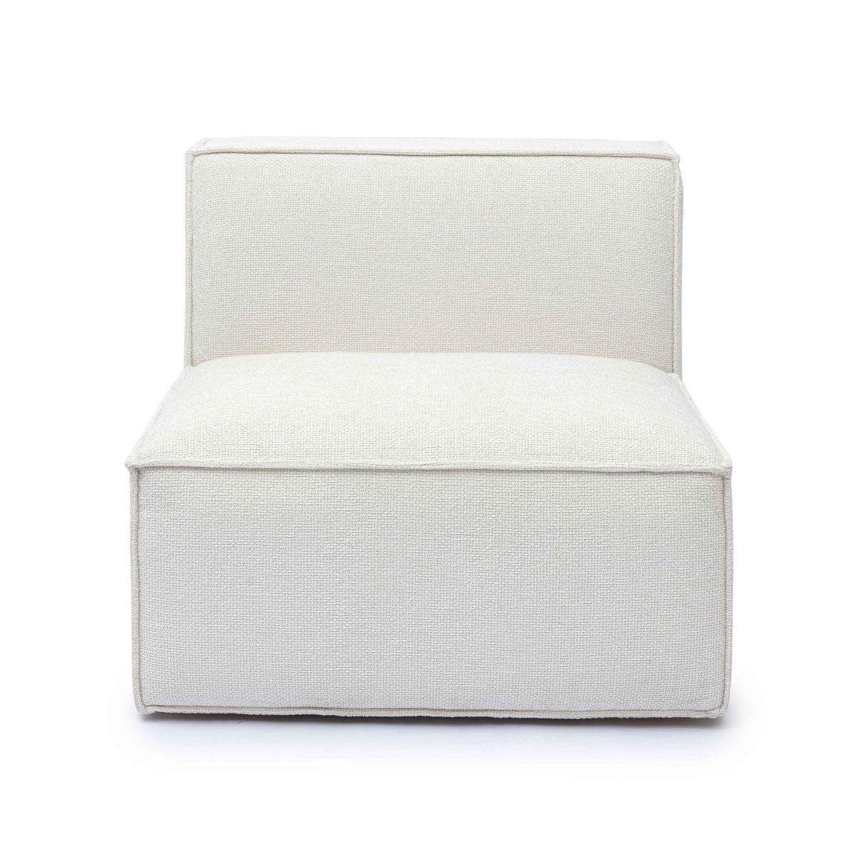 TOV Mindy Cream Chenille Basketweave Armless Chair