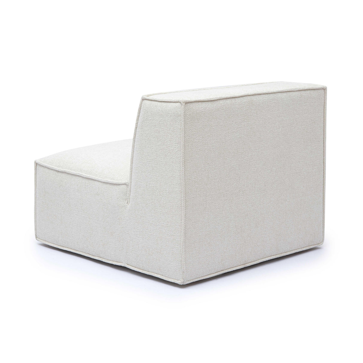 TOV Mindy Cream Chenille Basketweave Armless Chair