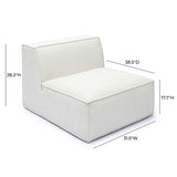 TOV Mindy Cream Chenille Basketweave Armless Chair