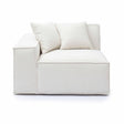 TOV Mindy Cream Chenille Basketweave LAF Corner Chair