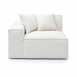 TOV Mindy Cream Chenille Basketweave LAF Corner Chair