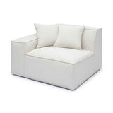 TOV Mindy Cream Chenille Basketweave LAF Corner Chair