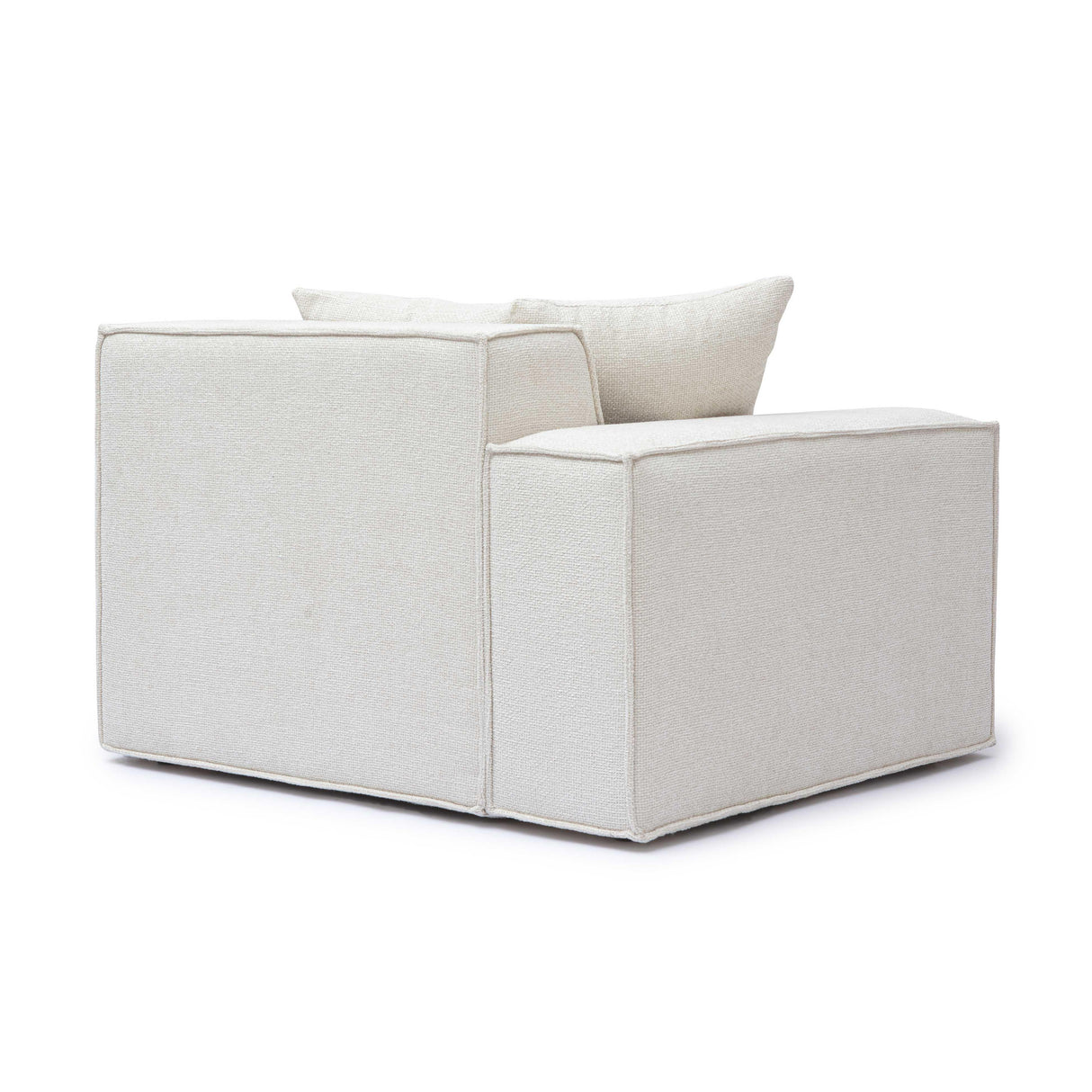 TOV Mindy Cream Chenille Basketweave LAF Corner Chair