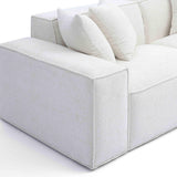 TOV Mindy Cream Chenille Basketweave Modular Loveseat